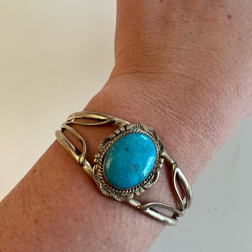 Sterling silver turquoise cuff bracelet